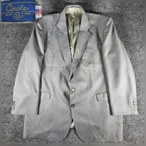 Circle S Men's Western Blazer Sport Coat Gray 50L Big & Tall Cowboy Jacket USA